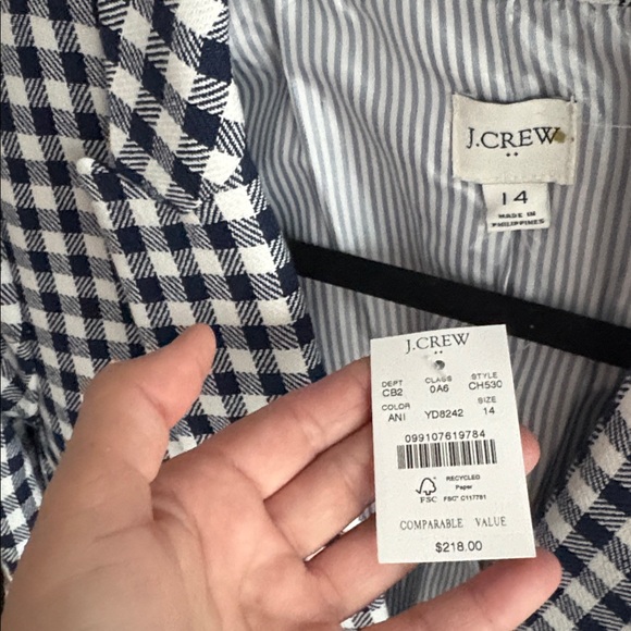 J.Crew  Navy & White Gingham Blazer - Picture 5 of 5